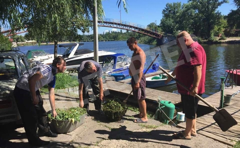 В Новомосковске чистят Самару от мусора и ряски